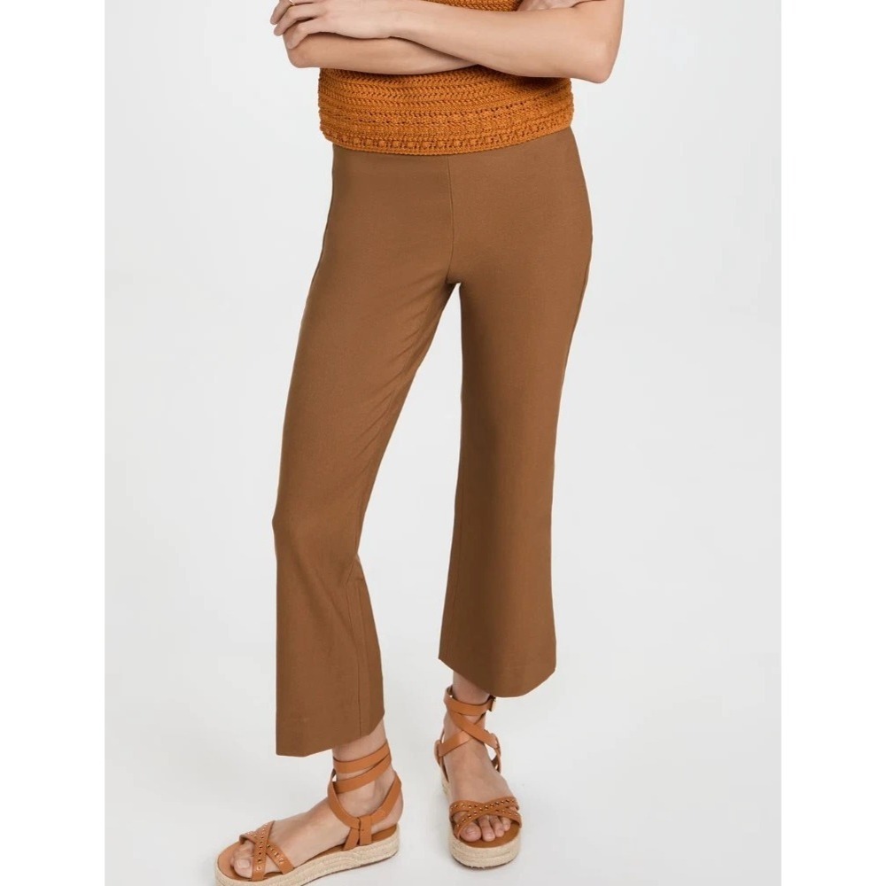 Vince Kick Mid-Rise Crop Flare Stretch Pants In Toffee- Women's Size 2